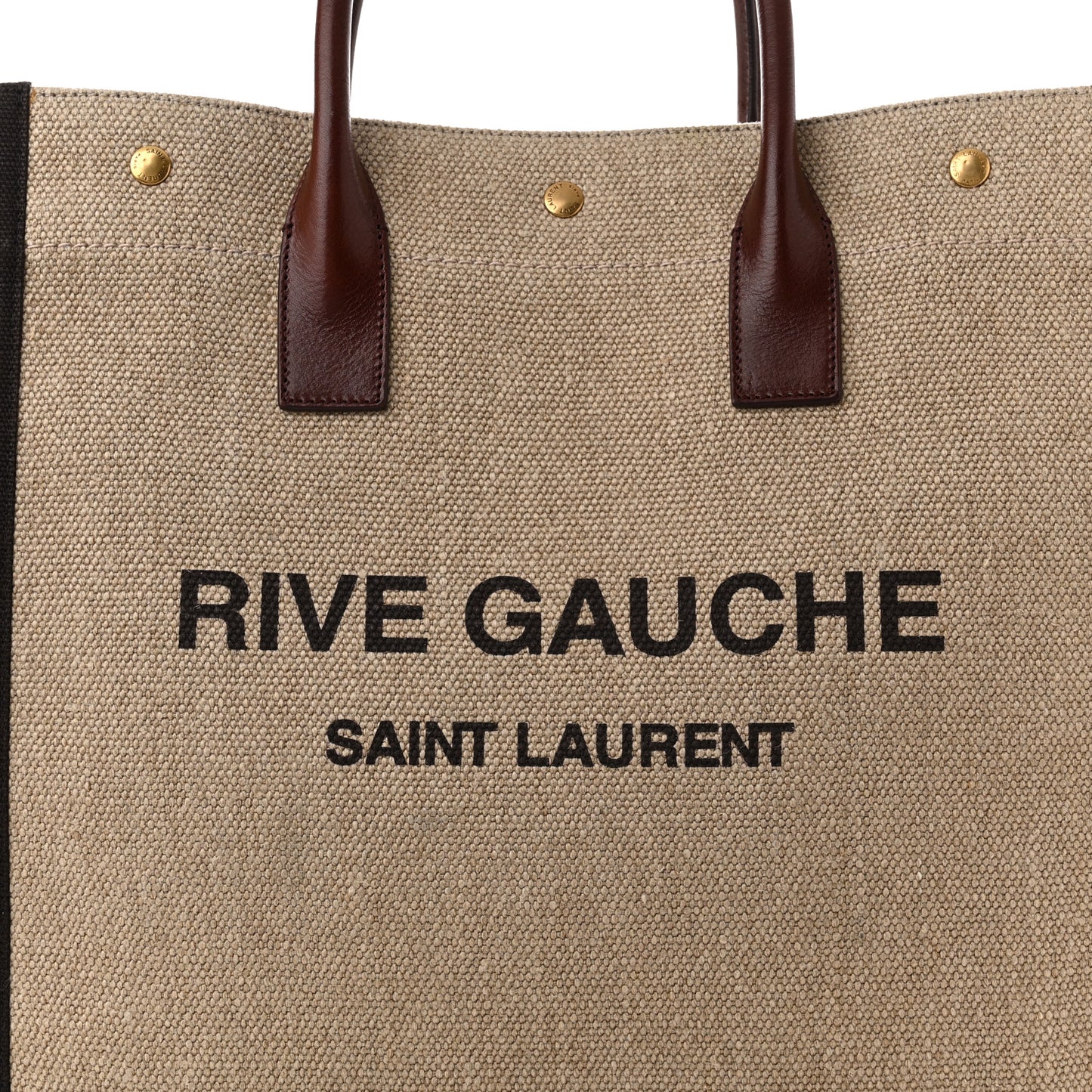 Linen Calfskin Rive Gauche North South Tote Natural
