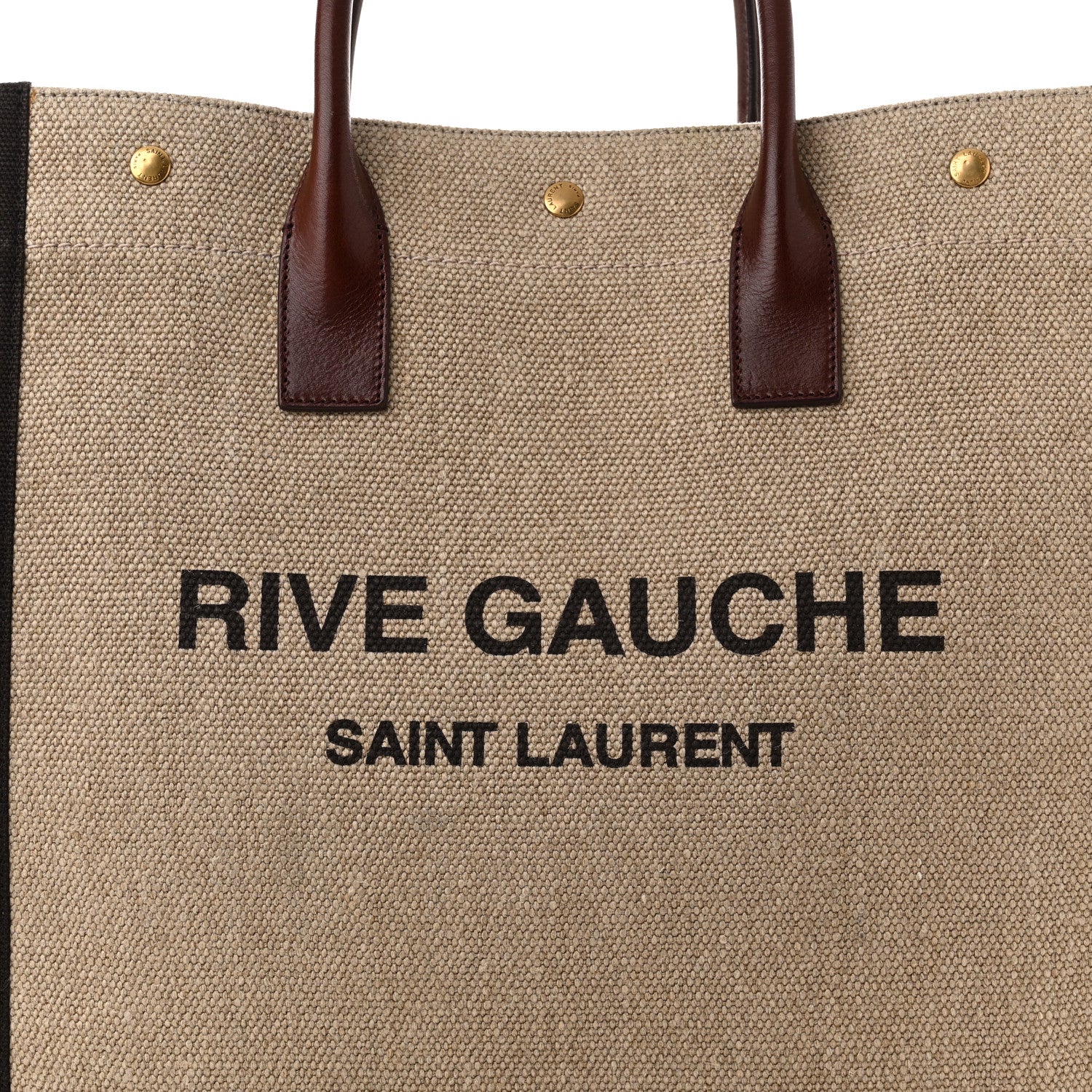 Saint Laurent Linen Calfskin Rive Gauche North South Tote Natural 8 of 10