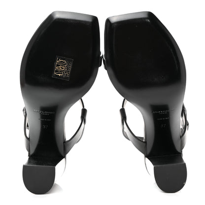 Saint Laurent Calfskin Cassandra Sandals 37 Black 5 of 8