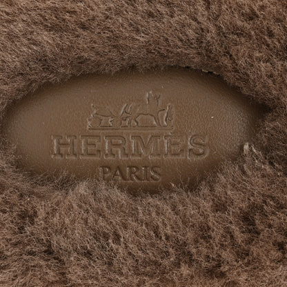Hermes Woolskin Oran Sandals 40 Etoupe 7 of 8