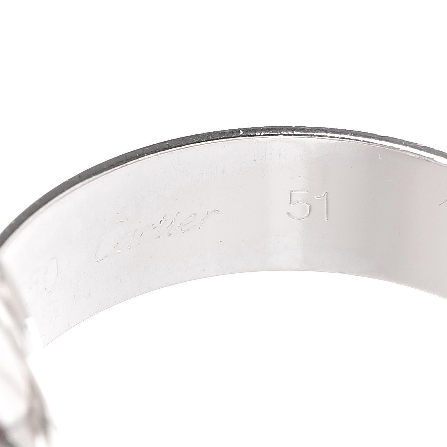 Cartier 18K White Gold 98 Xmas Limited Trinity Ring 51 5.75 5 of 6