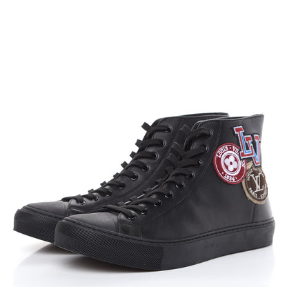 Louis Vuitton Calfskin LV League Tattoo Sneaker Boots 8 Black 3 of 10
