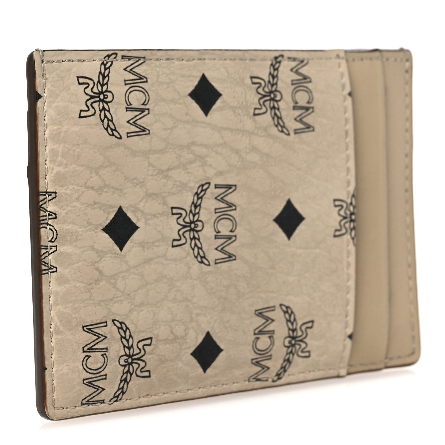 MCM Visetos Mini Card Case Beige 3 of 7