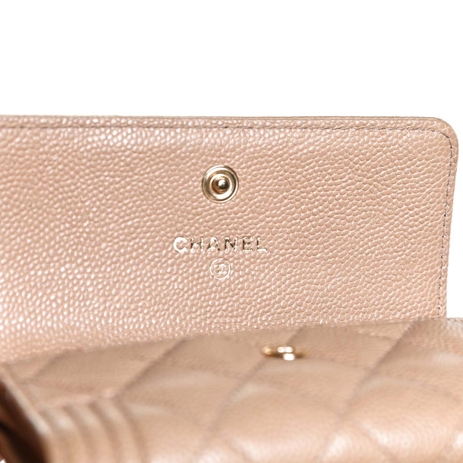 Chanel Caviar Quilted Boy Card Holder Wallet Beige Clair 6 of 9