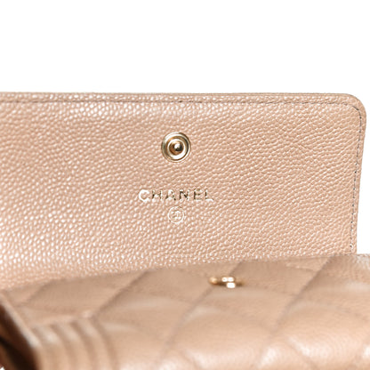 Chanel Caviar Quilted Boy Card Holder Wallet Beige Clair 6 of 9
