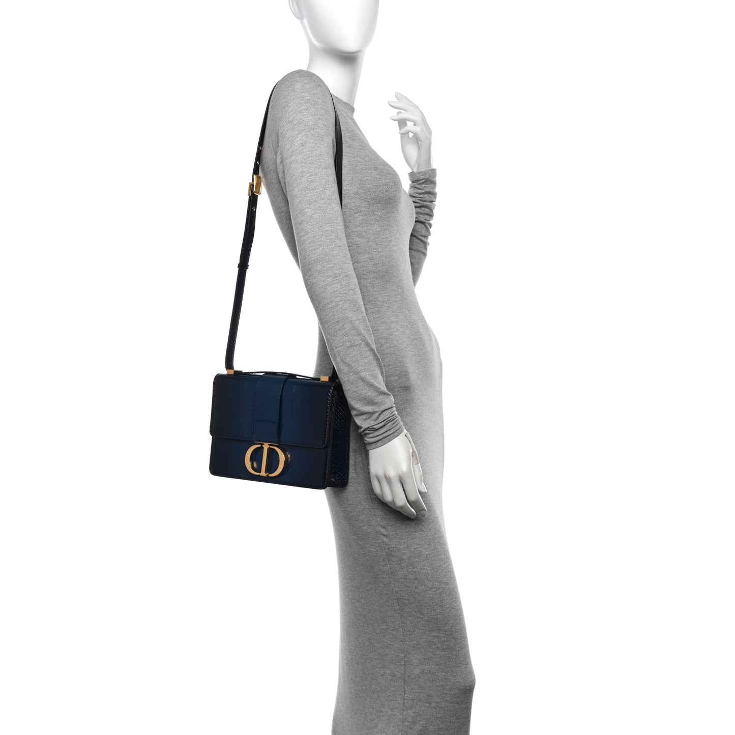 Snakeskin 30 Montaigne Flap Bag Blue