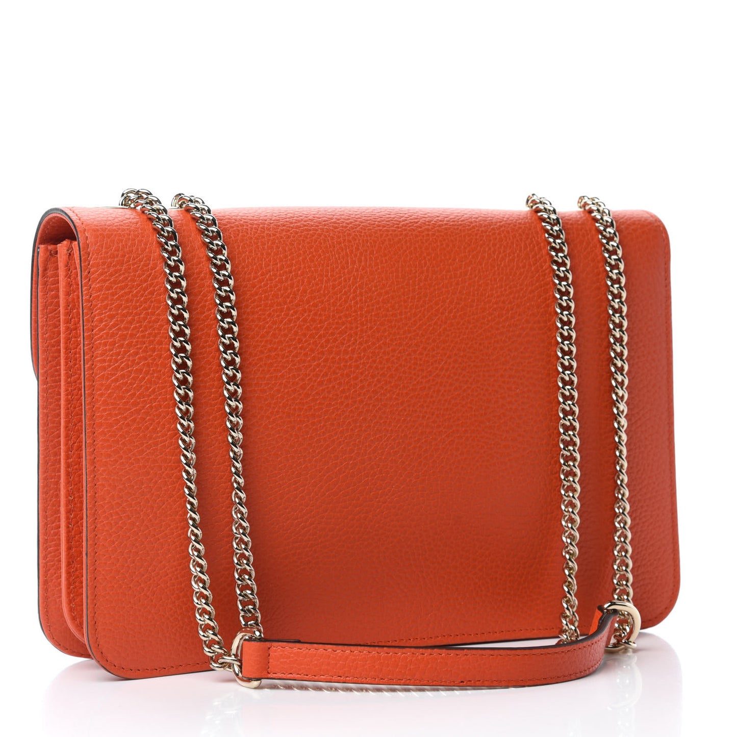 Dollar Calfskin Interlocking G Shoulder Bag Sun Orange