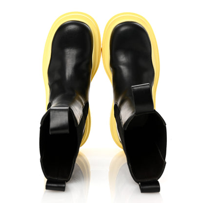 Bottega Veneta Calfskin The Tire Chelsea Boots 37 Black Yellow 2 of 11