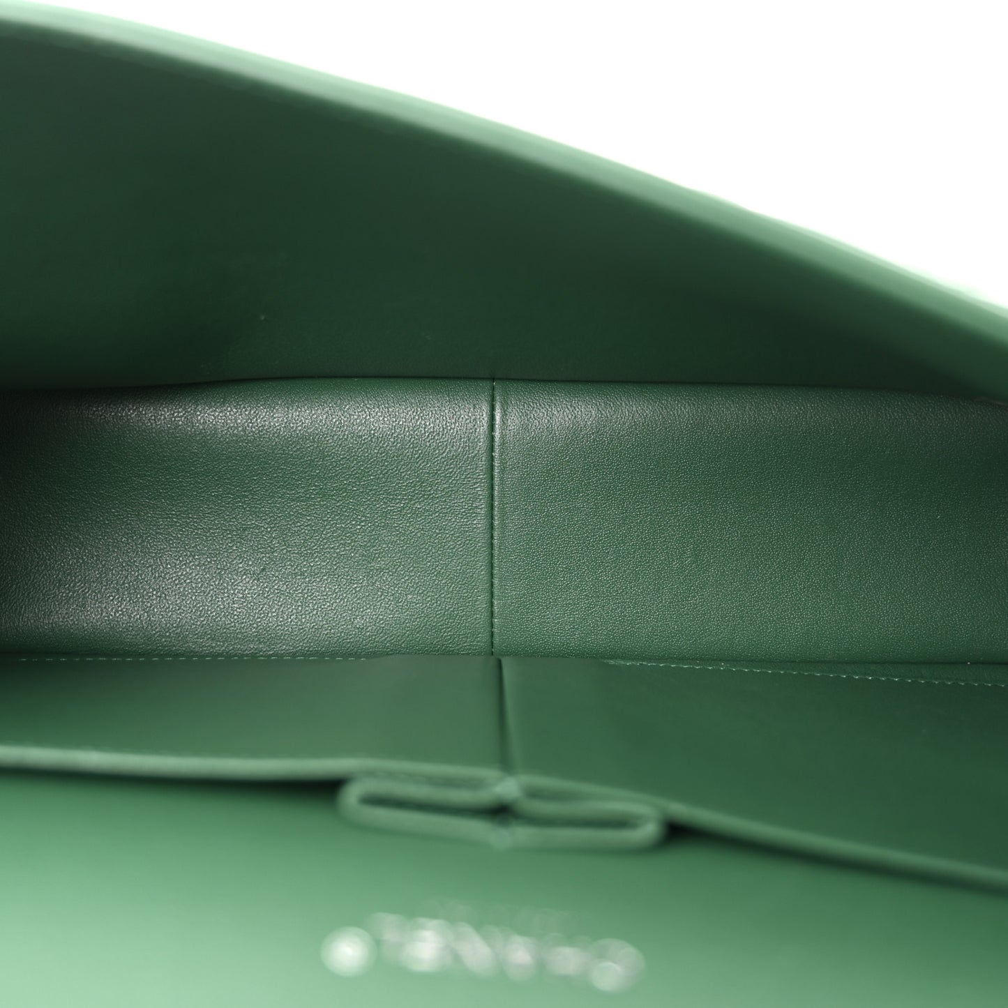 Lambskin Quilted Jumbo Double Flap Green