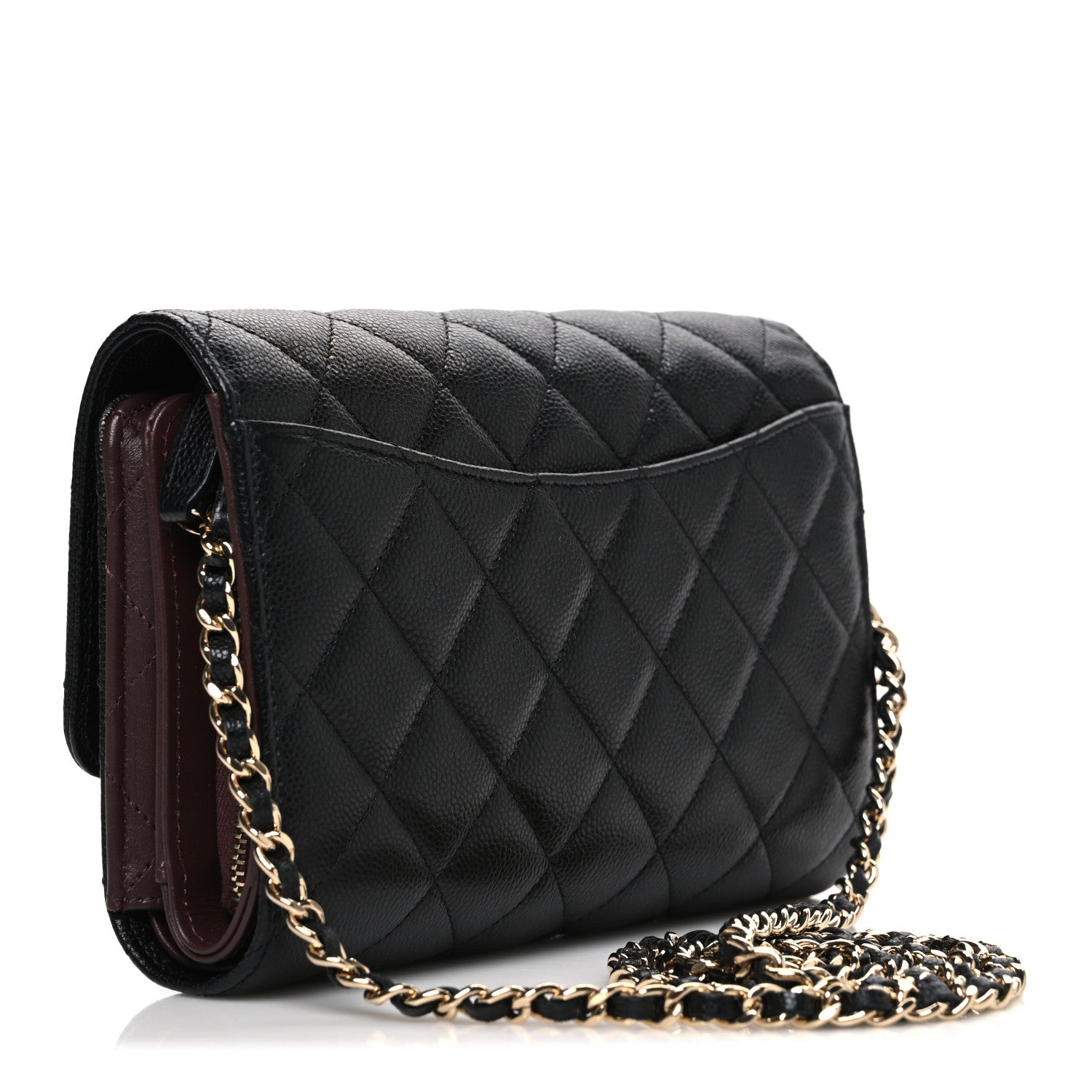 Chanel Caviar Quilted Phone Holder Wallet on Removable Chain Black 3 of 11