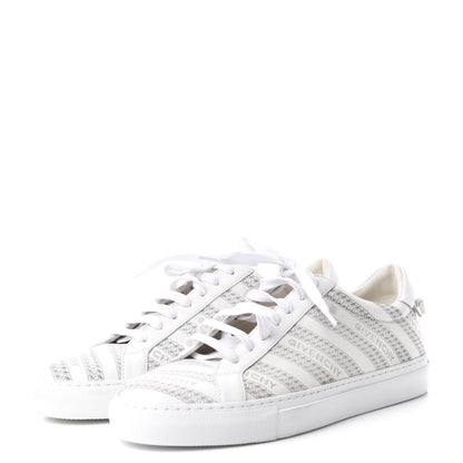 Givenchy Calfskin Logo Chain Print Urban Street Sneakers 39 White 3 of 11