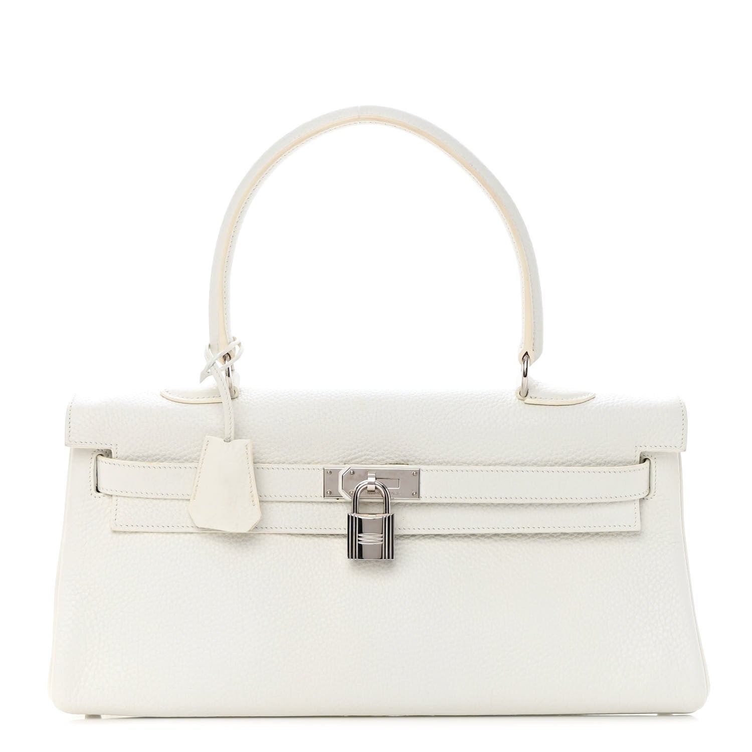 Hermes Taurillon Clemence Shoulder Kelly 40 White 1 of 14