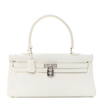 Hermes Taurillon Clemence Shoulder Kelly 40 White 1 of 14