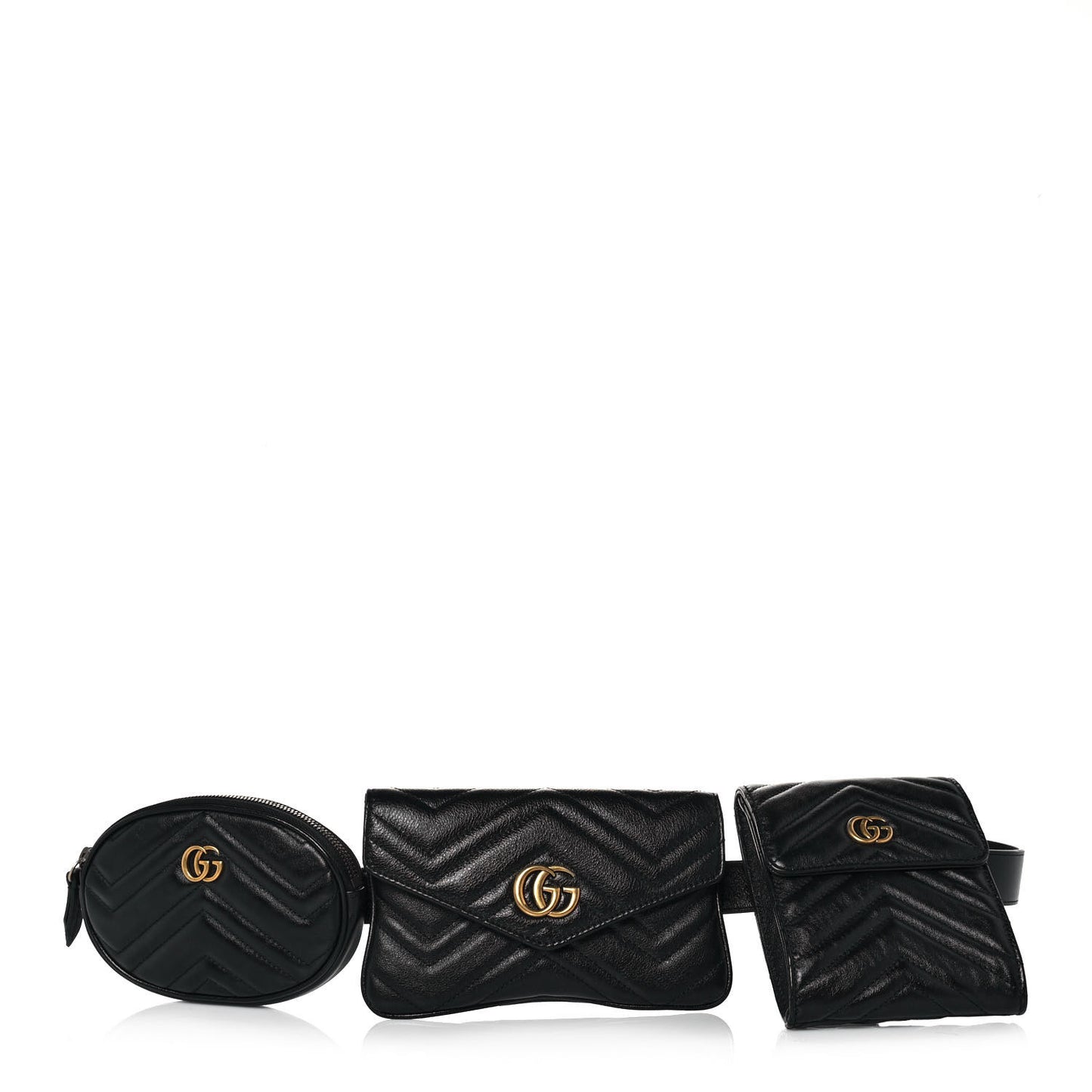 Calfskin Matelasse GG Marmont 2.0 Multi Belt Bag 85 34 Black