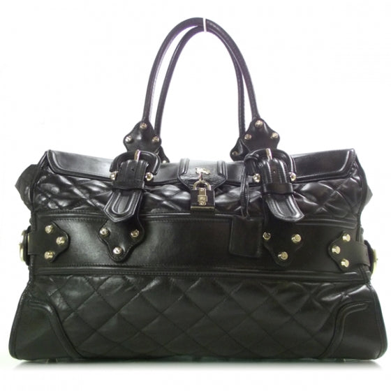 Leather XL Manor Tote Black