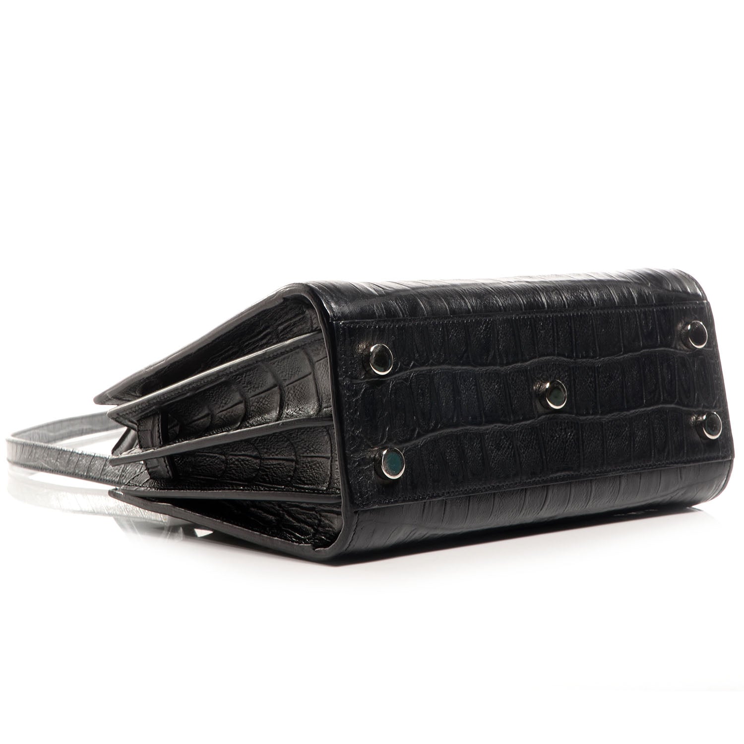 Saint Laurent Crocodile Embossed Sac De Jour Nano Black 4 of 7