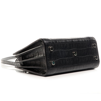 Saint Laurent Crocodile Embossed Sac De Jour Nano Black 4 of 7