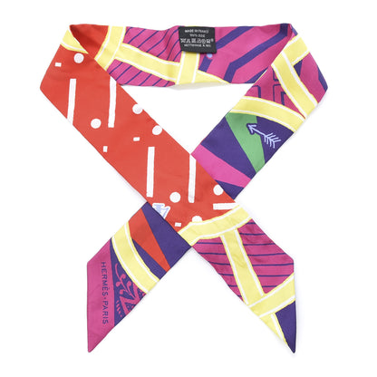 Hermes Silk Jeu de Soie Uniforme Twilly Fuchsia Rouge Multi 1 of 5