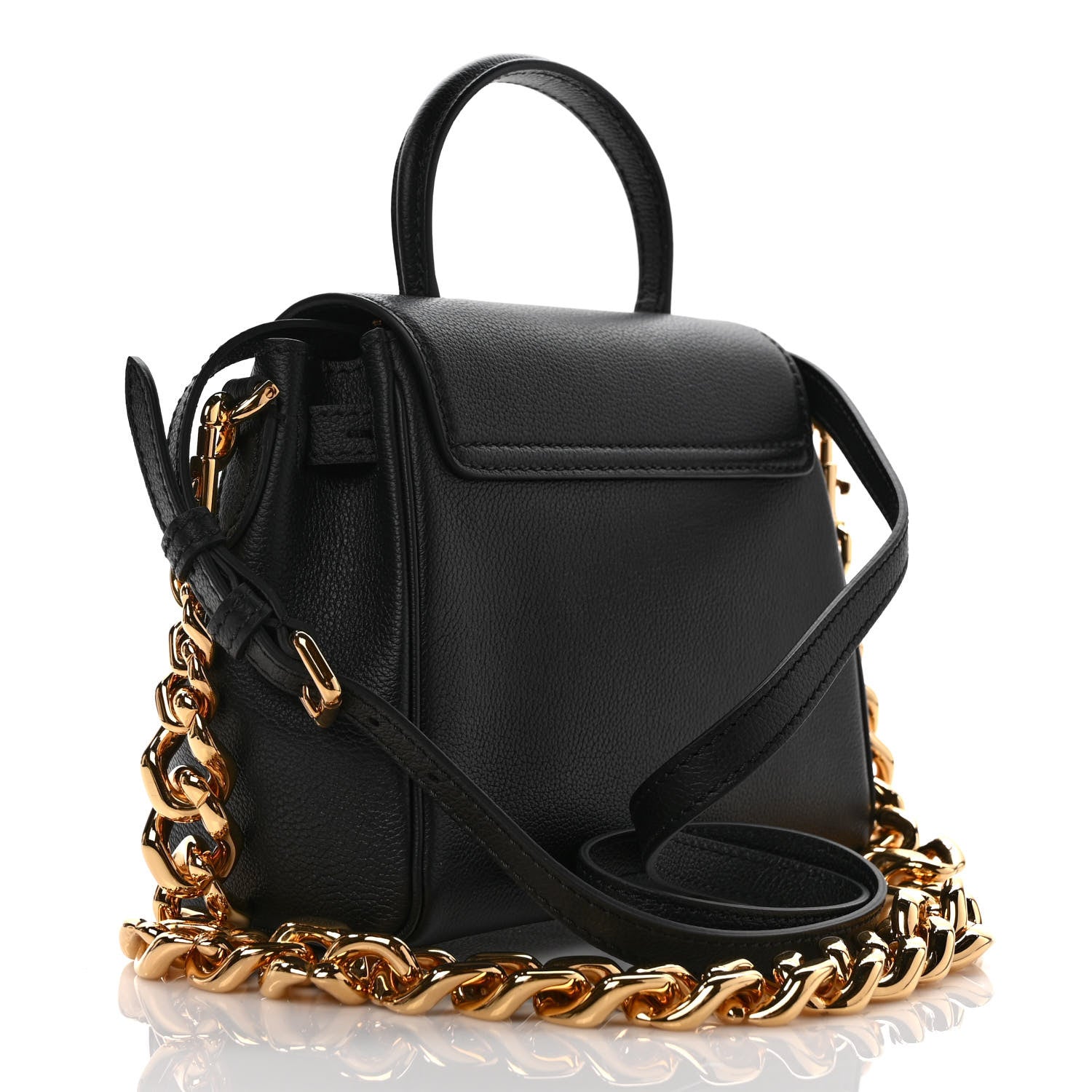 Versace Grained Calfskin Small La Medusa Top Handle Bag Black 3 of 8