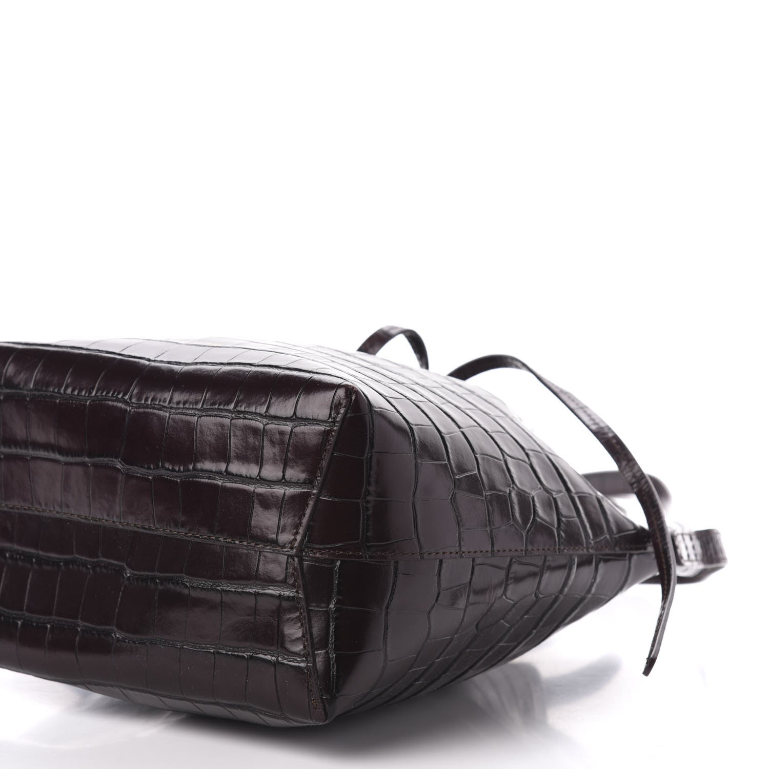 Mansur Gavriel Crocodile Embossed Bucket Bag Burgundy 8 of 9