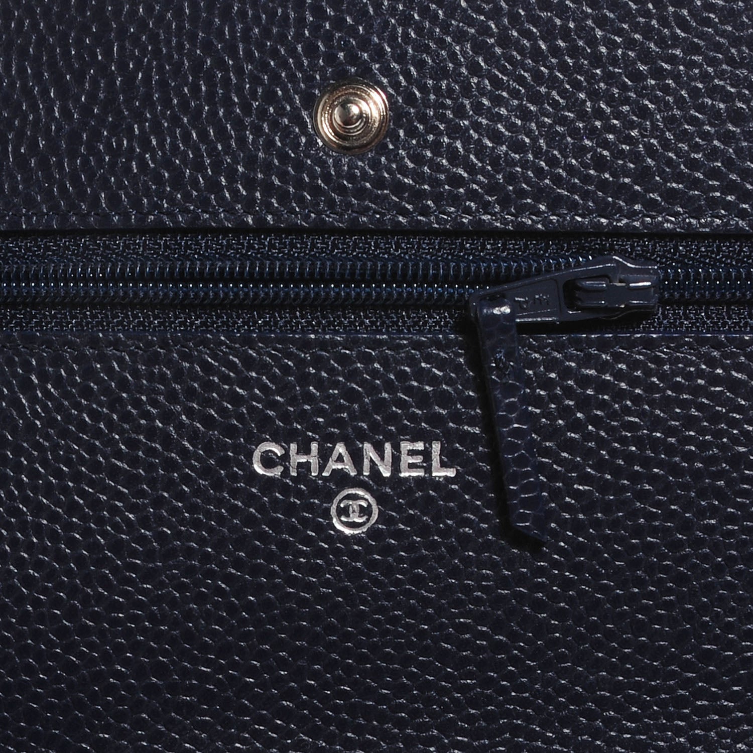Chanel Caviar Quilted Wallet on Chain WOC Navy Blue 8 of 9