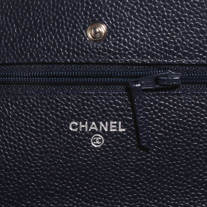 Chanel Caviar Quilted Wallet on Chain WOC Navy Blue 8 of 9