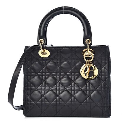 Christian Dior Lambskin Cannage Medium Lady Dior Black 1 of 13