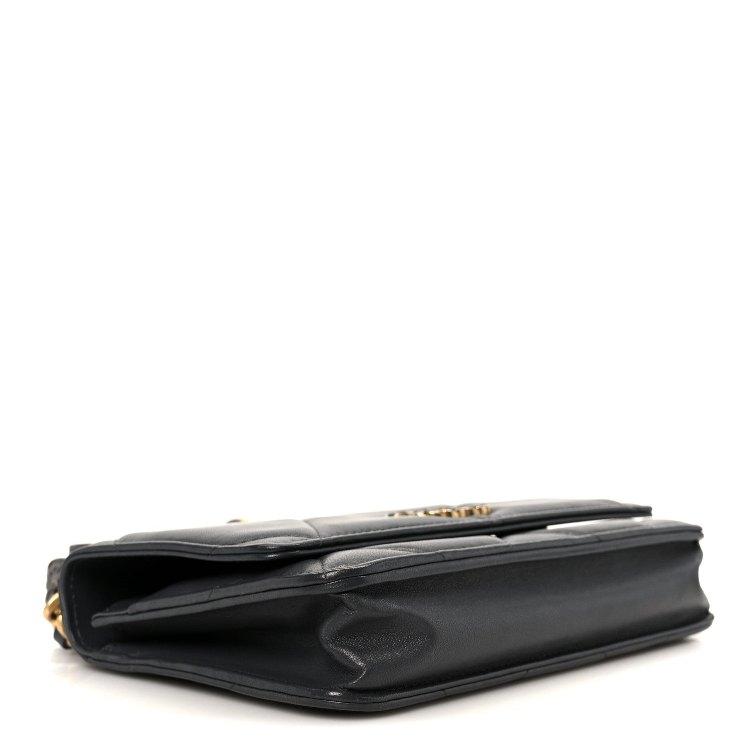 Chanel Lambskin Quilted Chanel 19 Wallet On Chain WOC Dark Grey 4 of 12