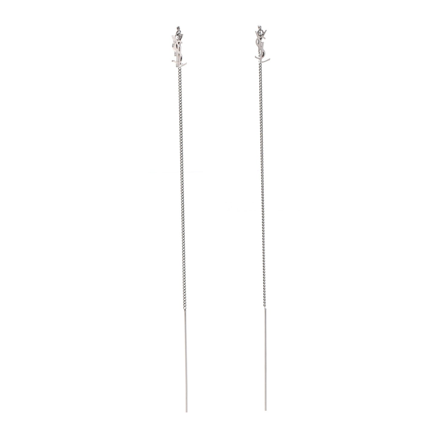 Monogram Drop Earrings Silver