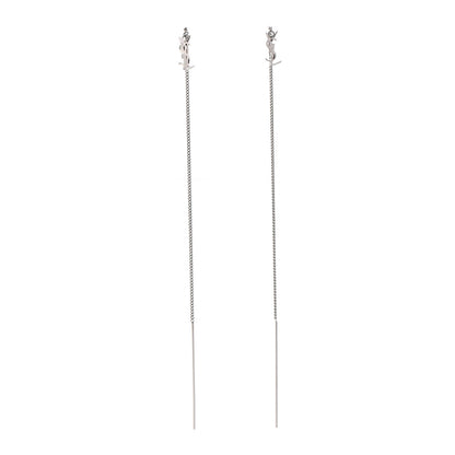 Saint Laurent Monogram Drop Earrings Silver 1 of 3