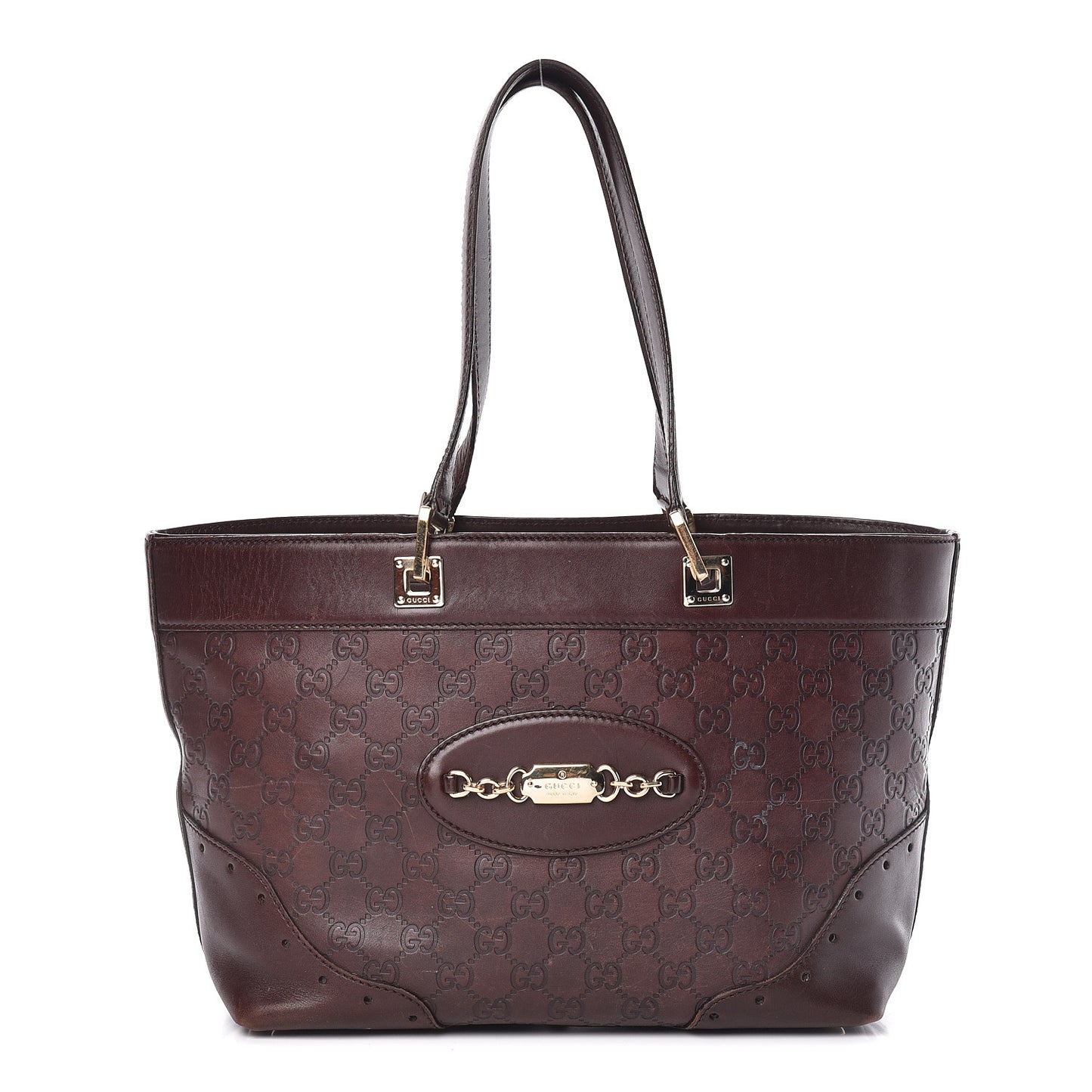 Guccissima Large Punch Tote Chocolate