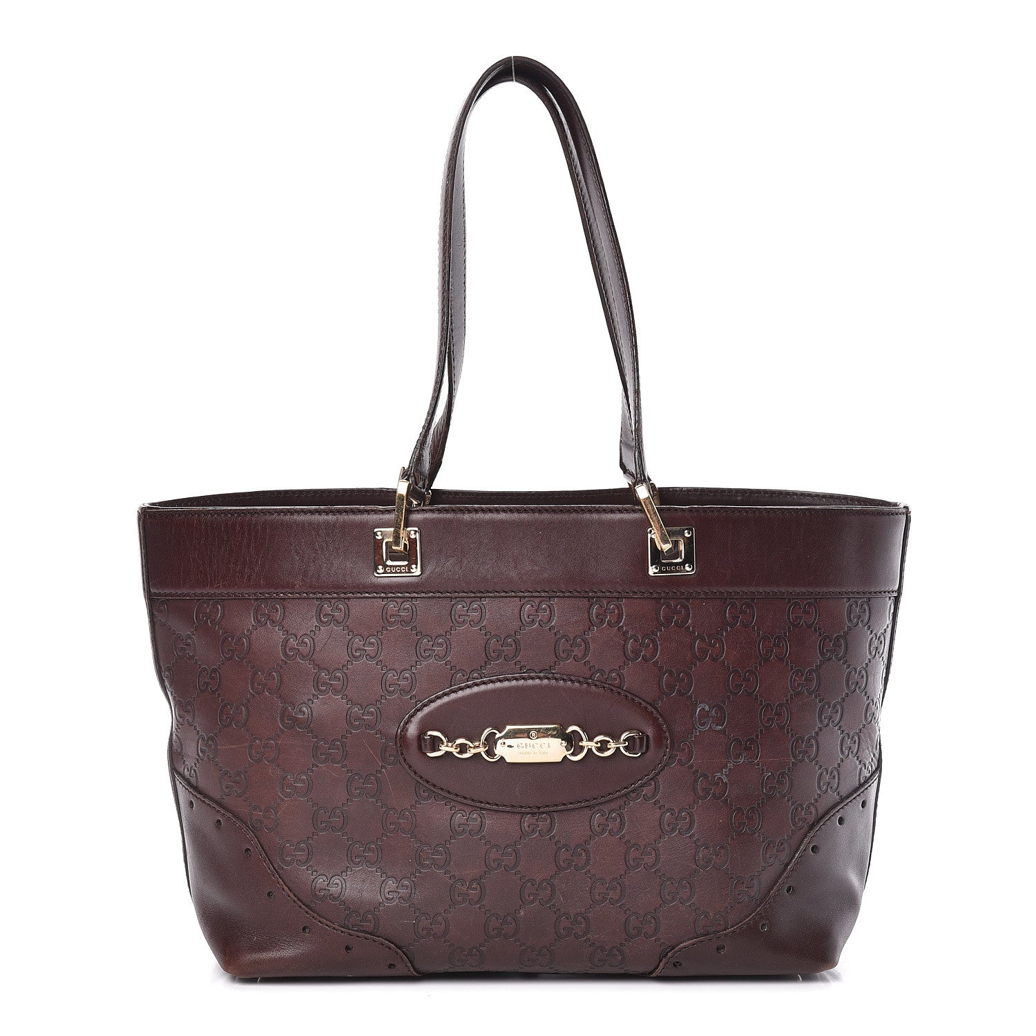 Gucci Guccissima Large Punch Tote Chocolate 1 of 17