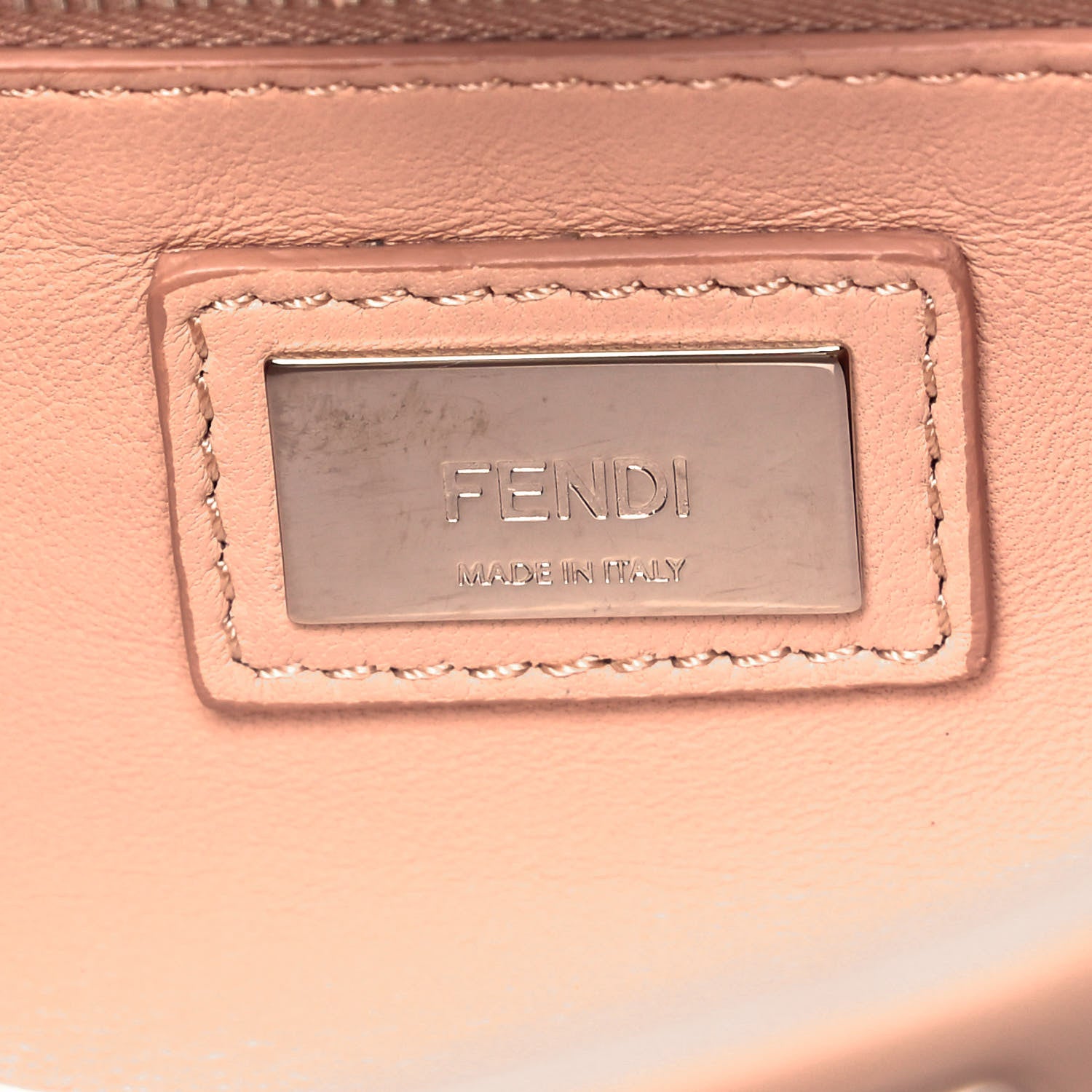 Fendi Shearling Shiny Nappa Mini Peekaboo Iconic Satchel Light Rose 8 of 10
