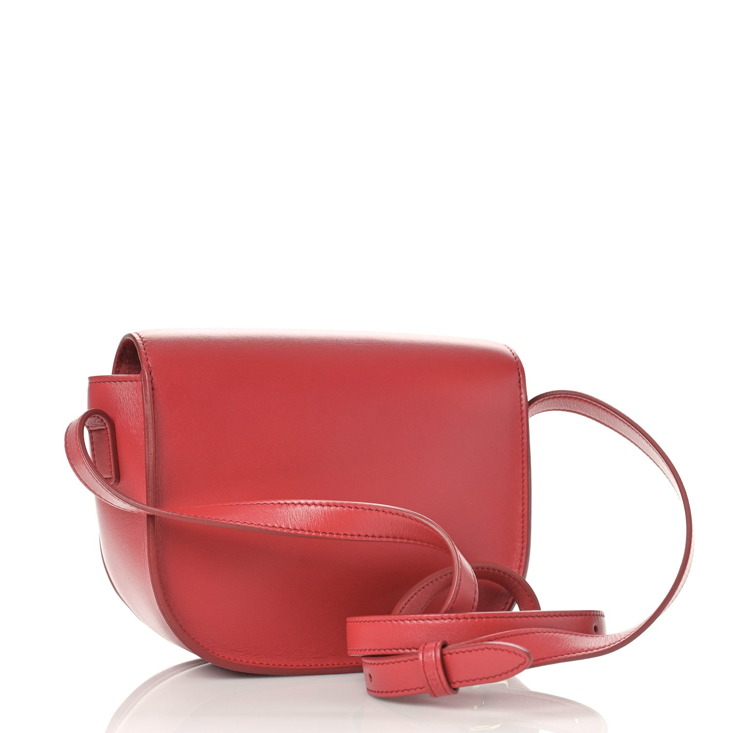 Celine Smooth Calfskin Cuir Triomphe Folco Crossbody Bag Lipstick 2 of 8