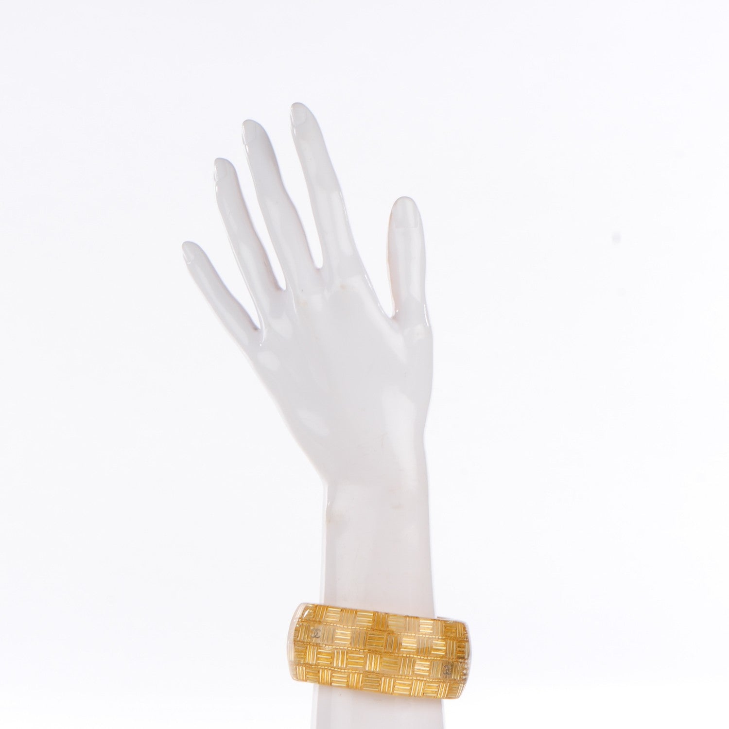 Chanel Lucite Beaded CC Cuff Gold 2 of 5