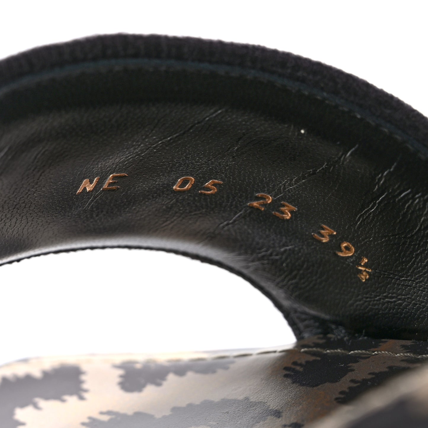 Cotton Embroidered Leopard Dway 40mm Slide Sandals 39.5 Black Beige