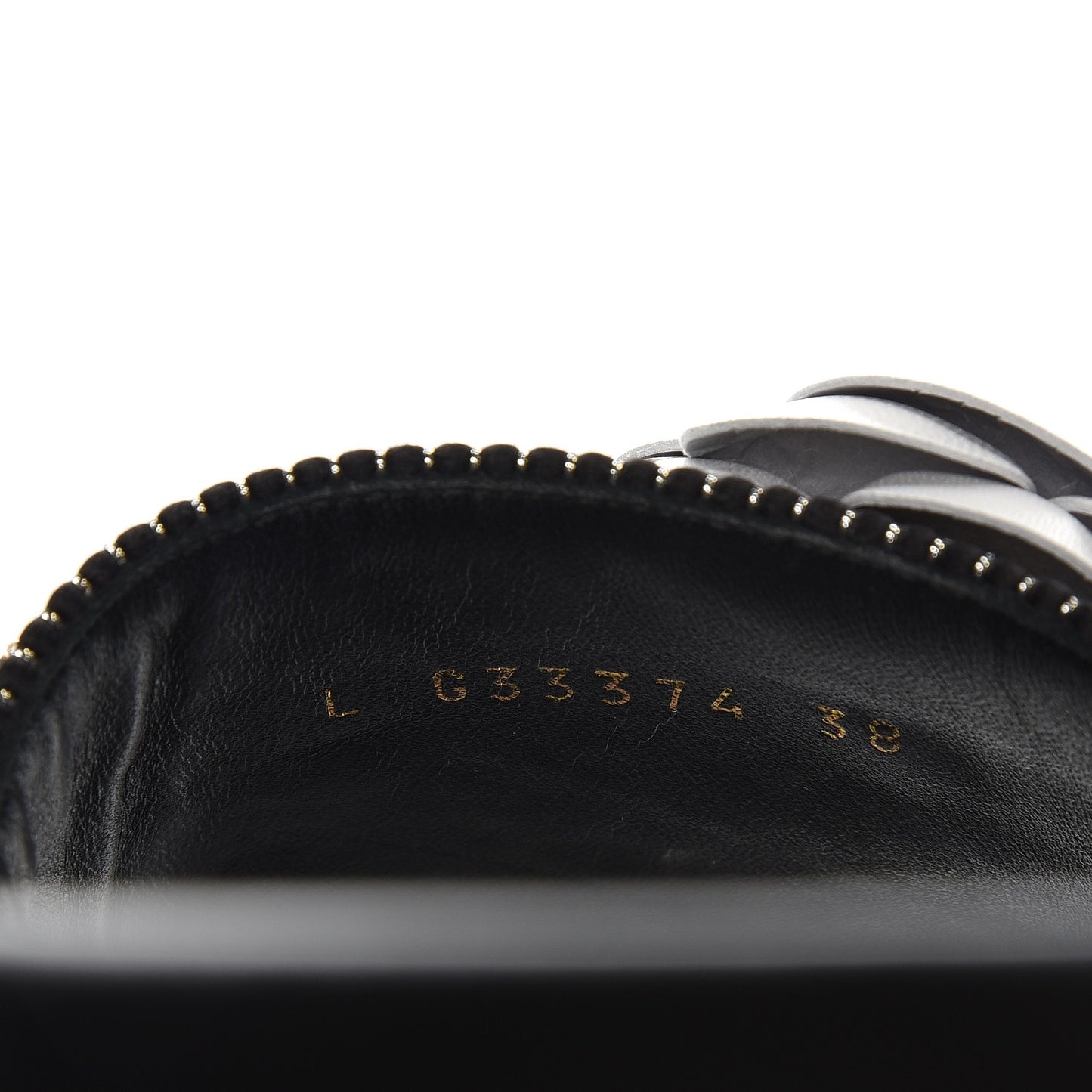 Calfskin Chain Flat Sandals 38 Black