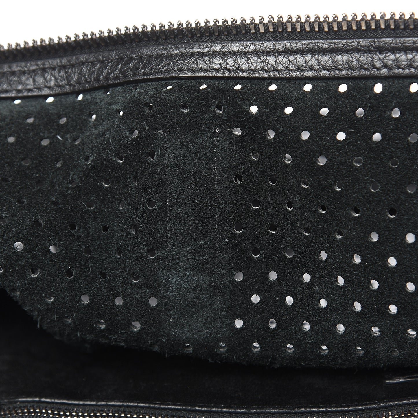 Calfskin Perforated Rockstud Large Travel Briefcase Black