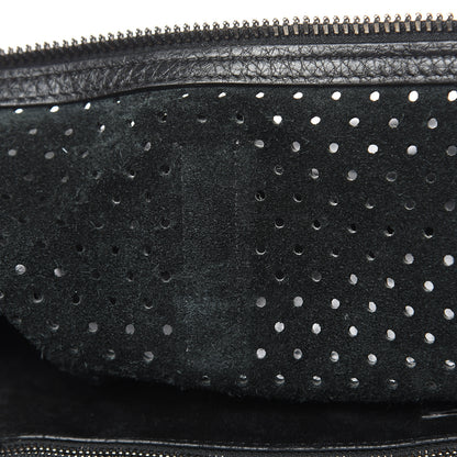 Valentino Garavani Calfskin Perforated Rockstud Large Travel Briefcase Black 13 of 20
