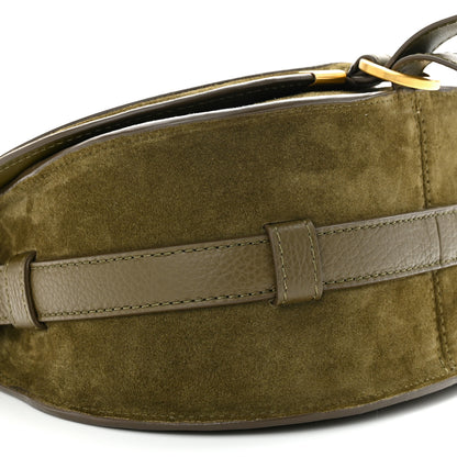Chloe Suede Calfskin Small Marcie Saddle Bag Deep Olive 10 of 11