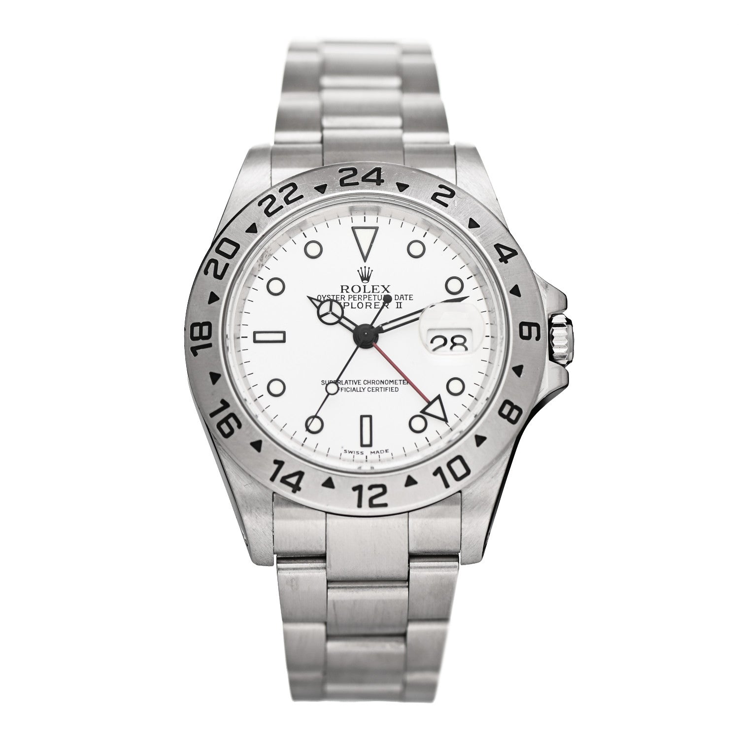 Rolex Stainless Steel 40mm Oyster Perpetual Date Explorer II Watch White 16570 1 of 5