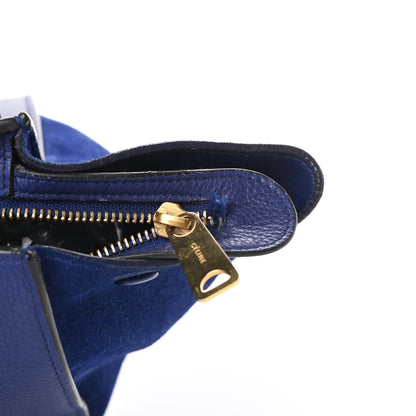Celine Drummed Calfskin Suede Small Trapeze Indigo 19 of 22