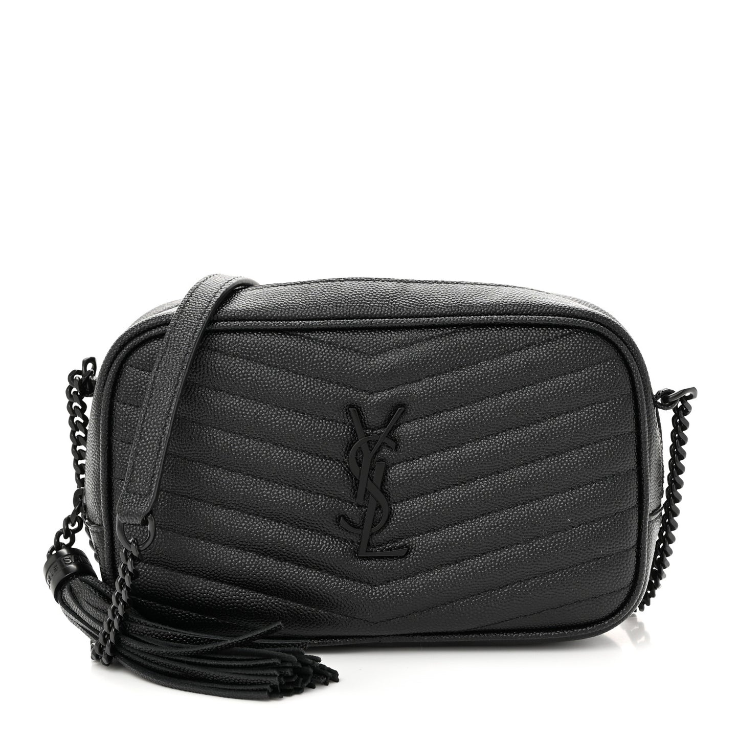 Grain De Poudre Matelasse Monochrome Monogram Mini Lou Camera Bag Black
