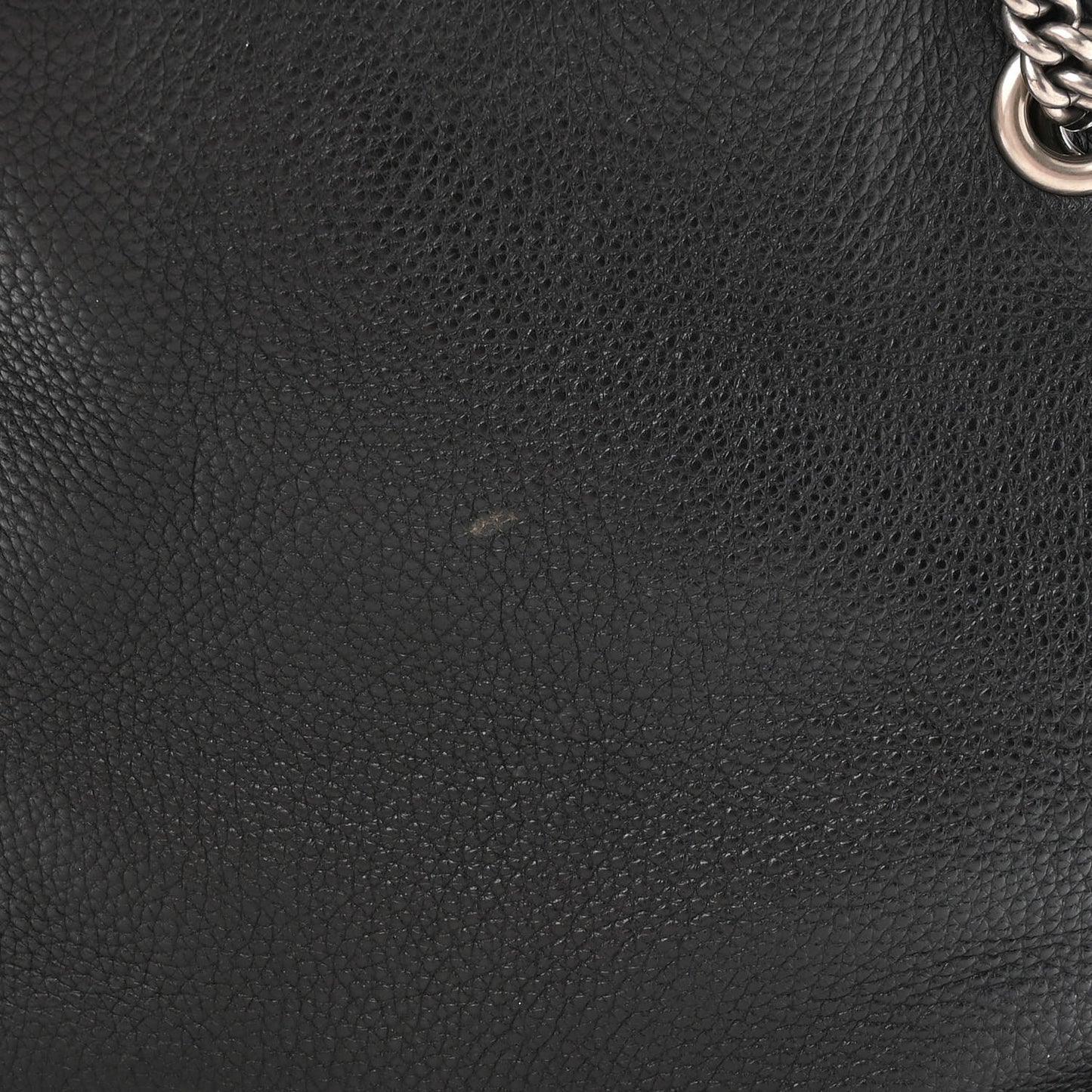 Pebbled Calfskin Studded Medium Soho Chain Shoulder Bag Black