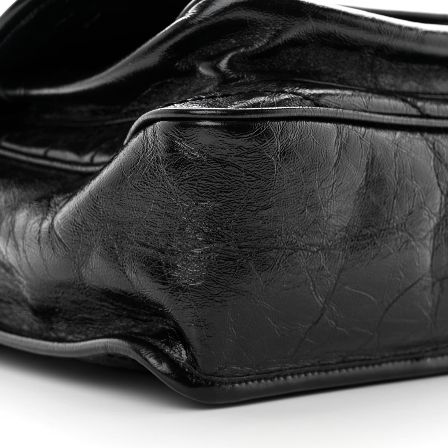 Saint Laurent Crinkled Calfskin Matelasse Monogram Medium Niki Chain Satchel Black 9 of 10