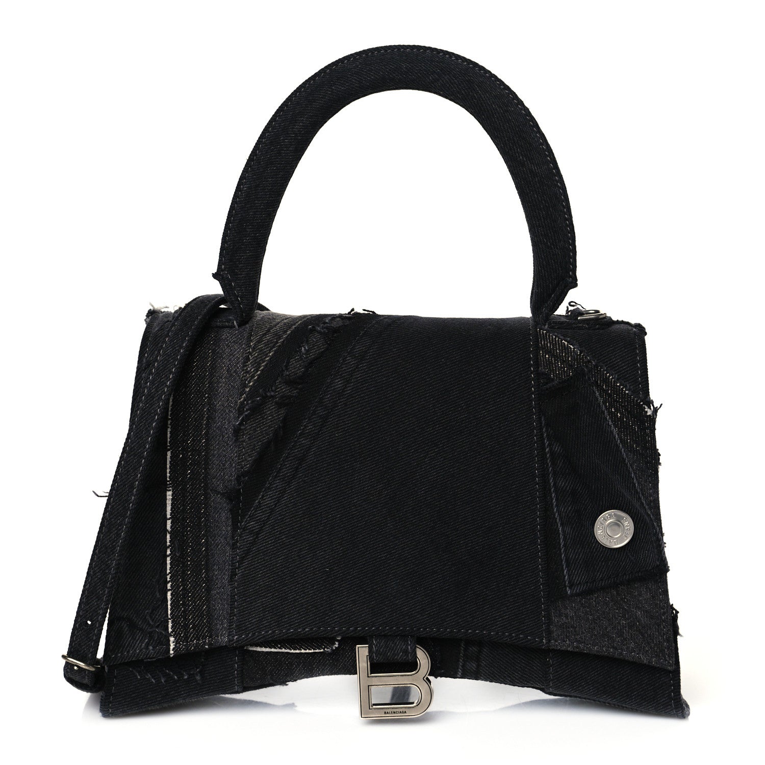 Balenciaga Denim Patchwork Limited Edition Medium Hourglass Top Handle Bag 1 of 10