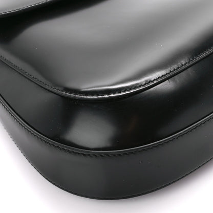 Prada Spazzolato Cleo Flap Adjustable Strap Shoulder Bag Black 10 of 11