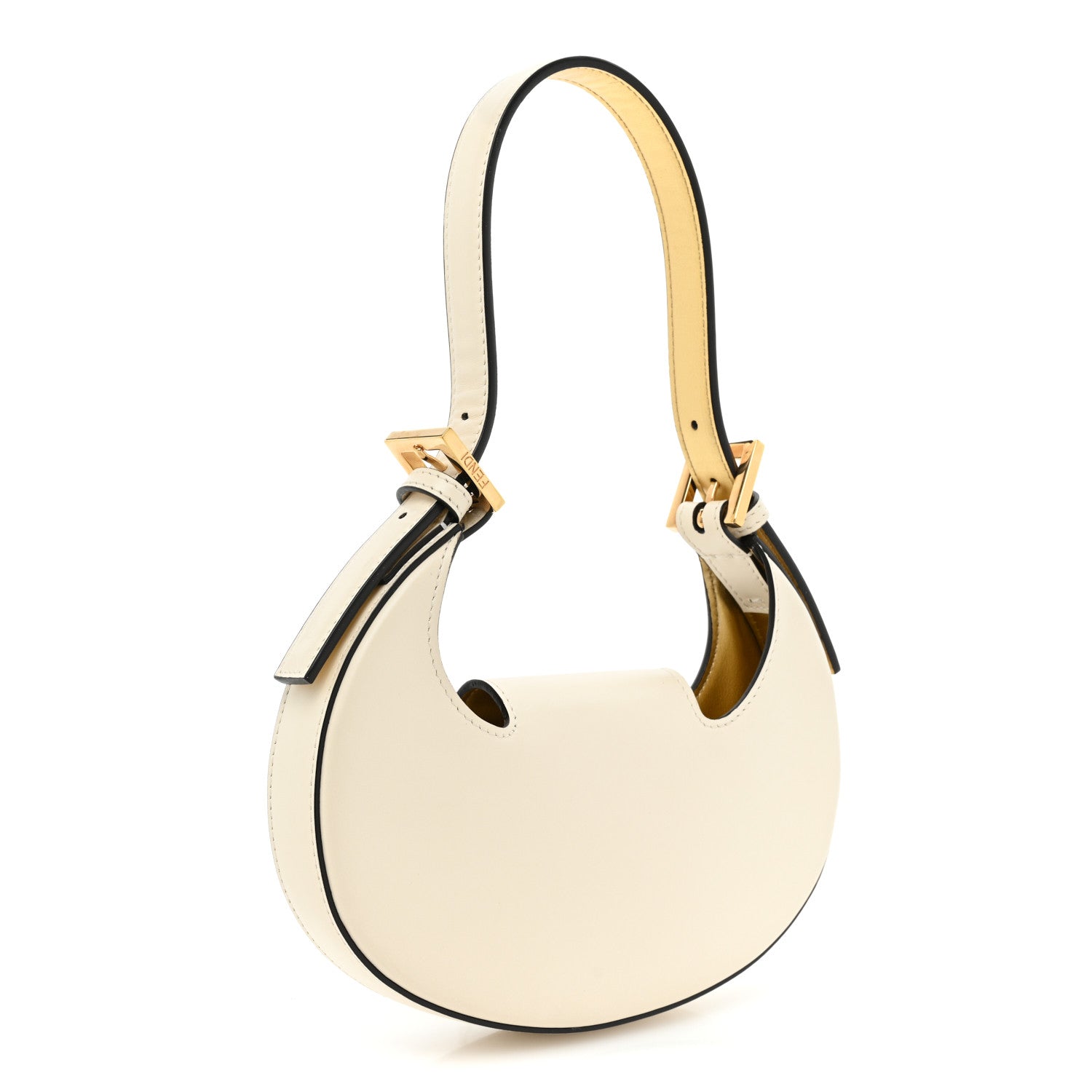 Fendi Vitello King Mini Cookie Hobo Bag White Ice 3 of 9
