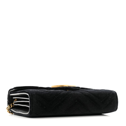 Gucci Velvet Matelasse GG Marmont Chain Wallet Black 4 of 12