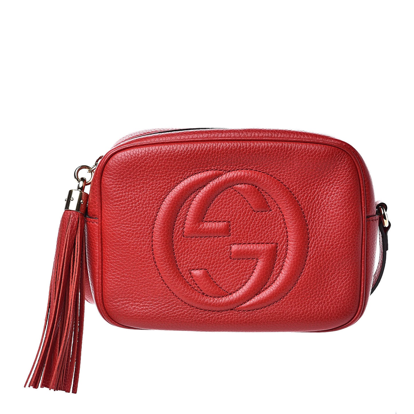Pebbled Calfskin Small Soho Disco Bag Tabasco Red